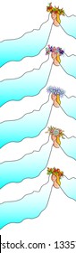 blank in the form of a girl in various wreaths with a veil, the image of the bride