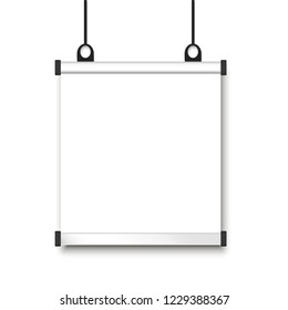 blank form. paper banner hanging on the wall