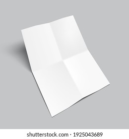 Blank Four Fold Brochure Template For Your Presentation. EPS10 Vector