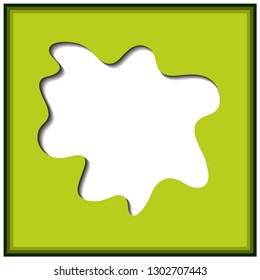 Blank frame background vector. light green paper cut