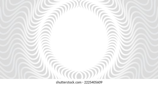 The blank frame background with wavy line art. Minimal optical design template. Vector, 2022-2023