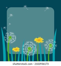 Blank Frame Decorated With Abstract Modernized Forms Flowers And Foliage. Empty Modern Border Surrounded By Multicolored Line Symbols Organized Pleasantly.