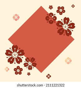 Blank Frame Decorated With Abstract Modernized Forms Flowers And Foliage. Empty Modern Border Surrounded By Multicolored Line Symbols Organized Pleasantly.