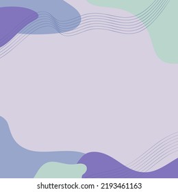 Blank Frame Decorated With Abstract Modernized Forms Flowers And Foliage. Empty Modern Border Surrounded By Multicolored Line Symbols Organized Pleasantly.