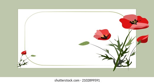 Blank Frame Decorated With Colorful Flowers And Foliage Arranged Harmoniously. Empty Poster Border Surrounded By Multicolored Bouquet Organized Pleasantly.