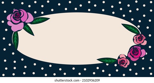 Blank Frame Decorated With Colorful Flowers And Foliage Arranged Harmoniously. Empty Poster Border Surrounded By Multicolored Bouquet Organized Pleasantly.