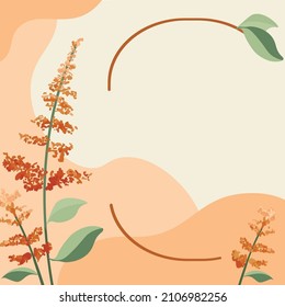 Blank Frame Decorated With Colorful Flowers And Foliage Arranged Harmoniously. Empty Poster Border Surrounded By Multicolored Bouquet Organized Pleasantly.