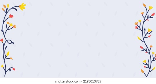 Blank Frame Decorated With Colorful Flowers And Foliage Arranged Harmoniously. Empty Poster Border Surrounded By Multicolored Bouquet Organized Pleasantly.