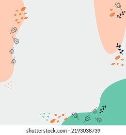 Blank Frame Decorated With Colorful Flowers And Foliage Arranged Harmoniously. Empty Poster Border Surrounded By Multicolored Bouquet Organized Pleasantly.