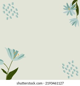 Blank Frame Decorated With Colorful Flowers And Foliage Arranged Harmoniously. Empty Poster Border Surrounded By Multicolored Bouquet Organized Pleasantly.