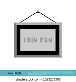 Blank Frame Hanging for your Poster Icon Vector Template Illustration Design. Vector EPS 10.