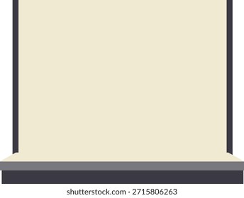 Ilustración de marco en blanco que representa la decoración de la pared, la pantalla de fotos, la presentación de obras de arte y los Elementos de diseño interiores en un diseño plano mínimo simple.