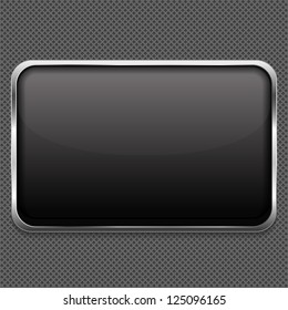 Blank frame on metal background, vector eps10 illustration