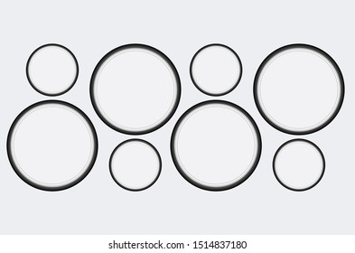 Blank frame on wall Realistic picture Circle frame