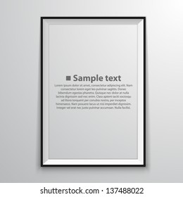 Blank frame on a white background, template design element, Vector illustration
