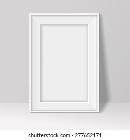 Blank Frame On White Wall Background Stock Vector (Royalty Free ...