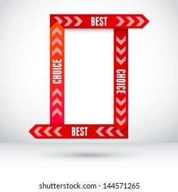 Blank frame with ribbons. Promo element