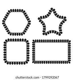 blank frame shapes vector on white background