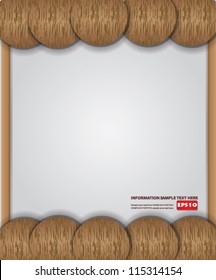 Blank frame for text on wood texture,Vector