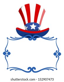 blank frame with uncle sam hat for - 4th of july Vector