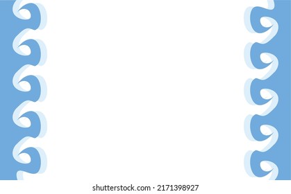 Blank frame with wavy blue shapes as the border. Background with copyspace. Suitable for card, invitation, editable element, banner, and wallpaper.