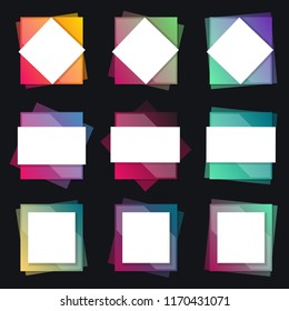 Blank frames for labels, stickers, banners, greetings and tags colourful design collection.