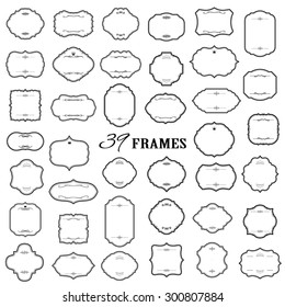 Blank frames mega set isolated on white.