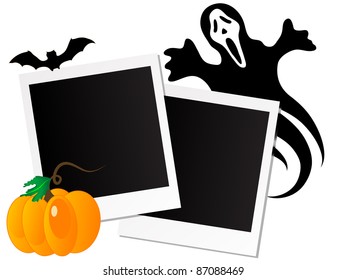 Blank frames on Halloween background