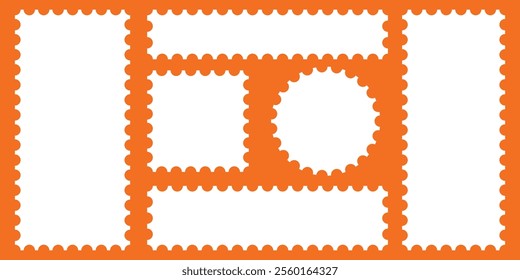 Blank frames of postage stamps. Vector illustration includes a post stamp. 