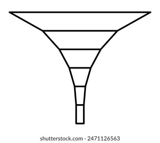 Blank funnel chart outline icon. Clipart image isolated on white background