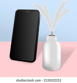 BLANK GADGET HAND PHONE FOR LABEL BRANDING MOCKUP VECTOR DESIGN