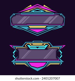 Blank gaming banner logo design. Future style gaming badge logo