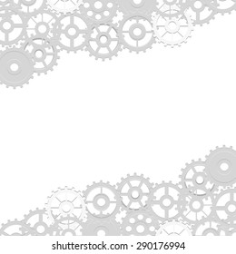 Blank with the gears at the top and bottom of the sheet. Vector image, easily edited.