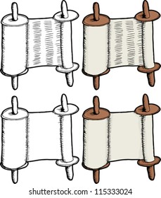 Blank and generic text ancient scroll illustrations