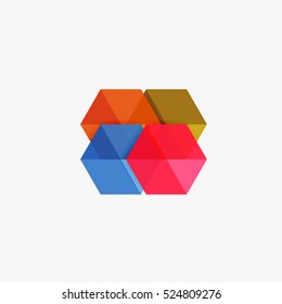 Blank geometric abstract business templates, hexagon layouts. Elements of business brochure, flyer or web design navigation layout