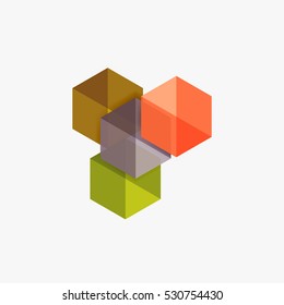 Blank geometric abstract business templates, hexagon layouts. Elements of business brochure, flyer or web design navigation layout