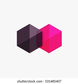 Blank geometric abstract business templates, hexagon layouts. Elements of business brochure, flyer or web design navigation layout