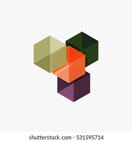 Blank geometric abstract business templates, hexagon layouts. Elements of business brochure, flyer or web design navigation layout