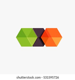 Blank geometric abstract business templates, hexagon layouts. Elements of business brochure, flyer or web design navigation layout