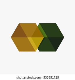 Blank geometric abstract business templates, hexagon layouts. Elements of business brochure, flyer or web design navigation layout
