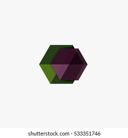 Blank geometric abstract business templates, hexagon layouts. Elements of business brochure, flyer or web design navigation layout