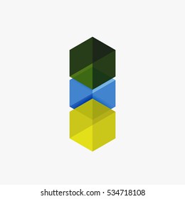 Blank geometric abstract business templates, hexagon layouts. Elements of business brochure, flyer or web design navigation layout