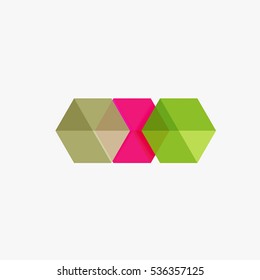 Blank geometric abstract business templates, hexagon layouts. Elements of business brochure, flyer or web design navigation layout