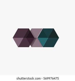 Blank geometric abstract business templates, hexagon layouts. Elements of business brochure, flyer or web design navigation layout