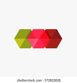 Blank geometric abstract business templates, hexagon layouts. Elements of business brochure, flyer or web design navigation layout