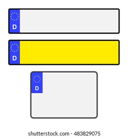 Blank German vehicle licence plates in different styles vector
