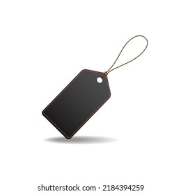 Blank gift box tag or sale shopping label with rope.
