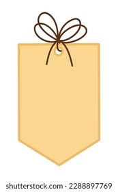 Blank gift box tags or sale shopping labels with rope. Empty organic style stickers. Flat design isolated vector. Vintage tag, blank price tag.