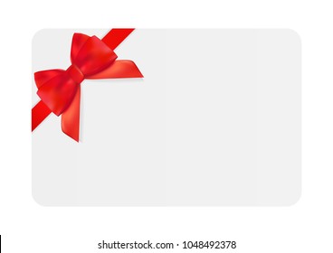 Blank Gift Card Template Red Bow Stock Vector (Royalty Free) 1048492378