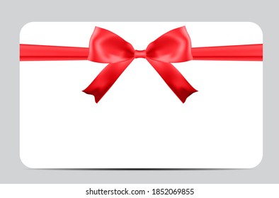 Plantilla de tarjeta de regalo en blanco con cinta roja y cinta de opciones. Ilustración vectorial para su negocio EPS10